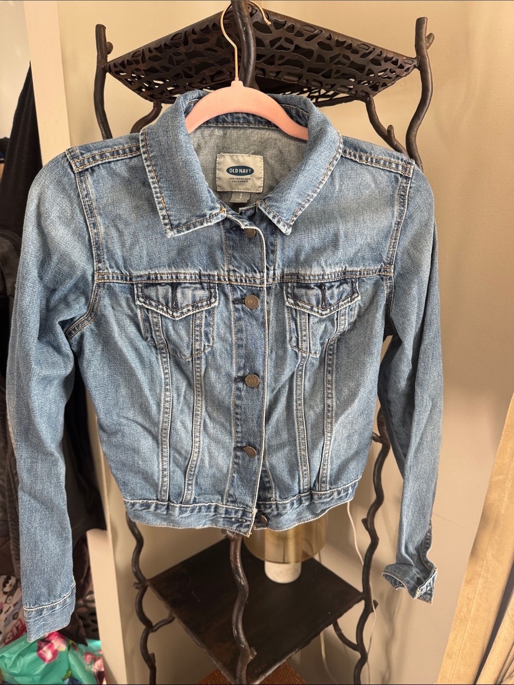 Old Navy Light Blue Denim Jacket - Classic Button-Front